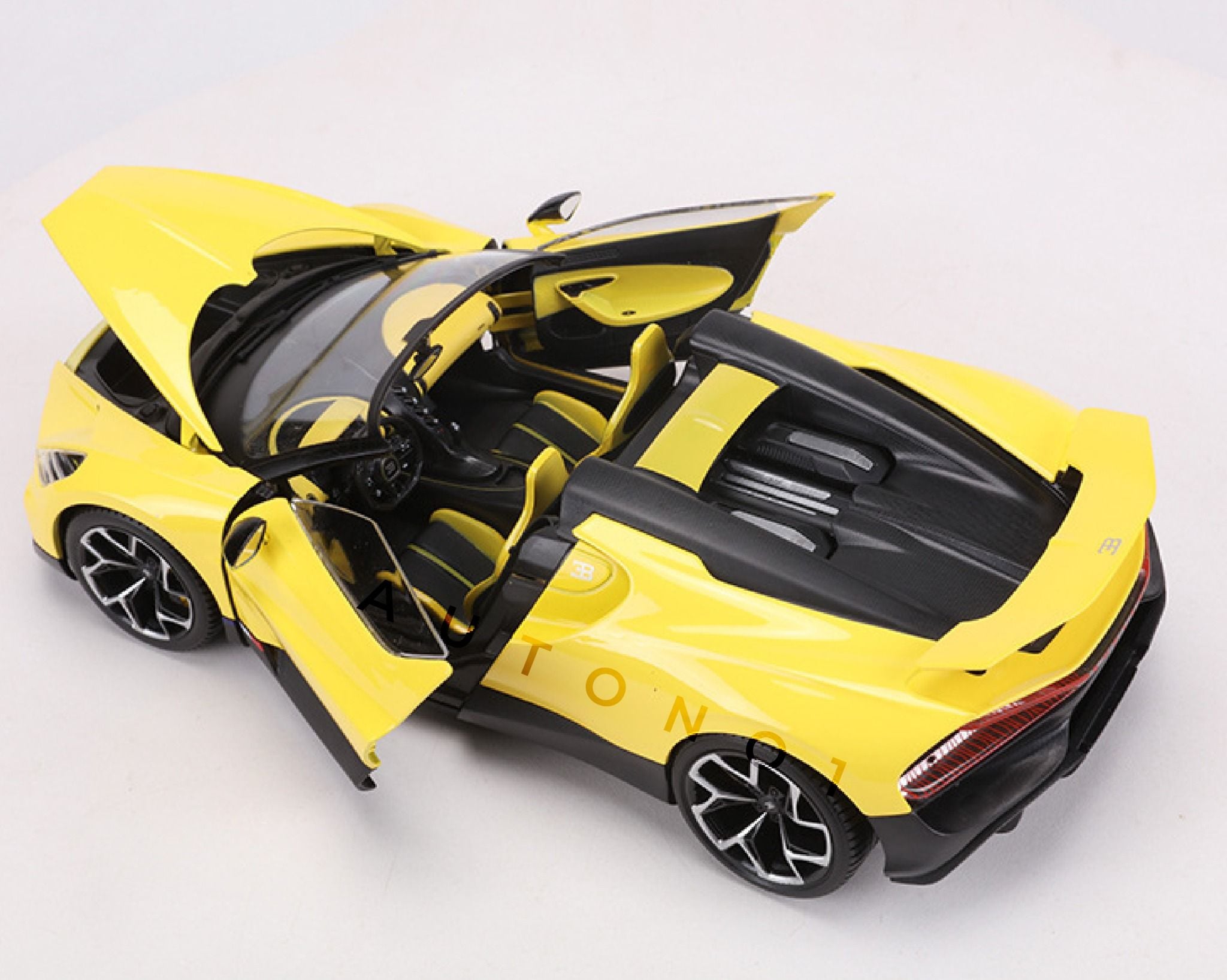  Mô hình xe Bugatti Mistral Yellow open top full open - đánh lái được tỉ lệ 1:18 Bburago18-11051 OT18008 