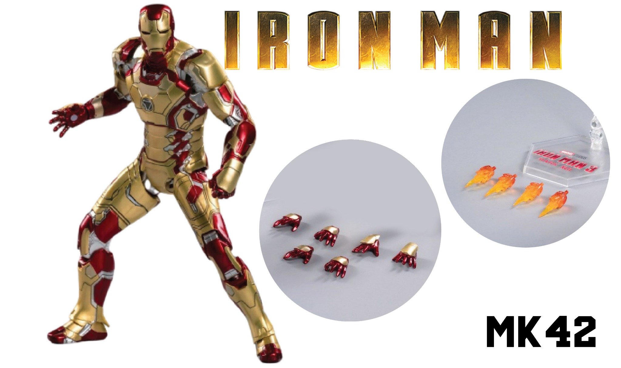  Mô hình nhân vật Marvel Iron man người sắt 3 MK42 Mark XLII SHF tỉ lệ 1:10 18CM ZD Toys FG262 