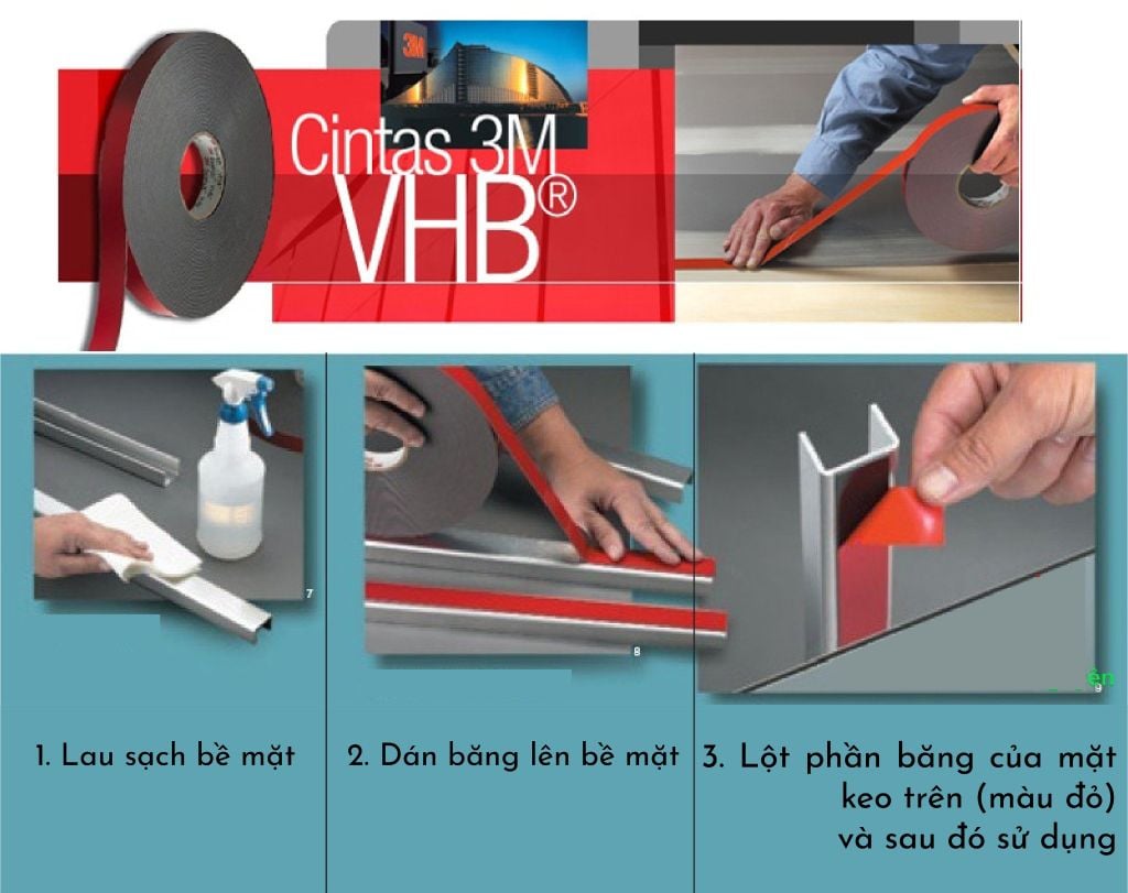 Băng keo 3M 2 mặt cường lực dài 3m dày 1mm PK371