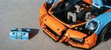  Mô hình xe ô tô lắp ghép Porsche 911 Gt3 RS Gulf racing 2703 pcs tỉ lệ 1:8 LG025 
