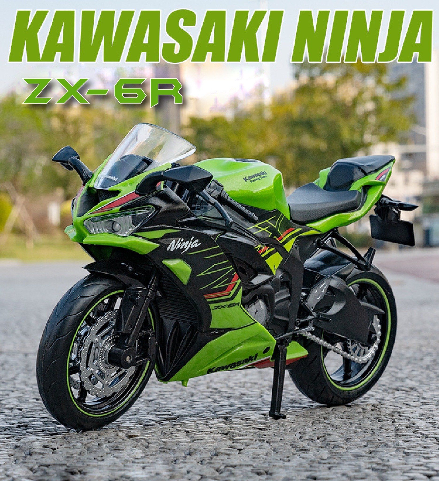  Mô hình xe Kawasaki Ninja ZX-6R 1:12 Makeda Model MT067 