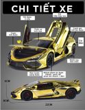  Mô hình xe Lamborghini Revuelto chrome color đánh lái được - full open - có đèn - âm thanh tỉ lệ 1:24 Alloy model OT24063 