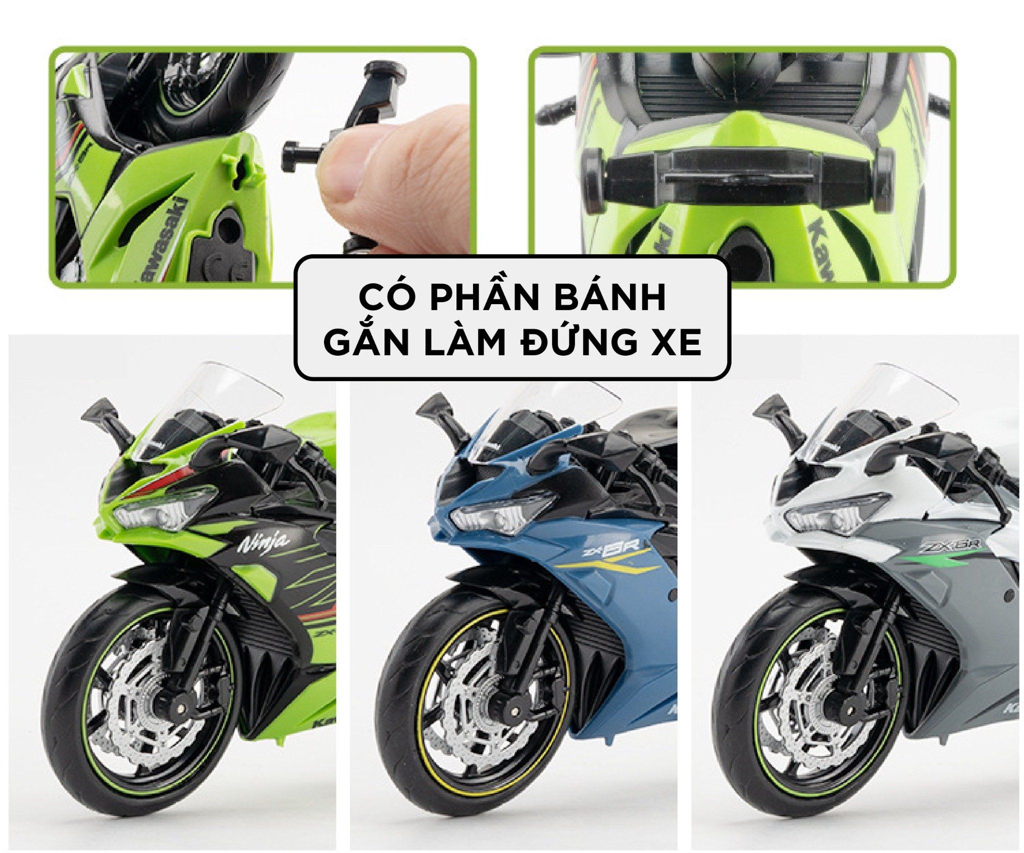  Mô hình xe Kawasaki Ninja ZX-6R 1:12 Makeda Model MT067 