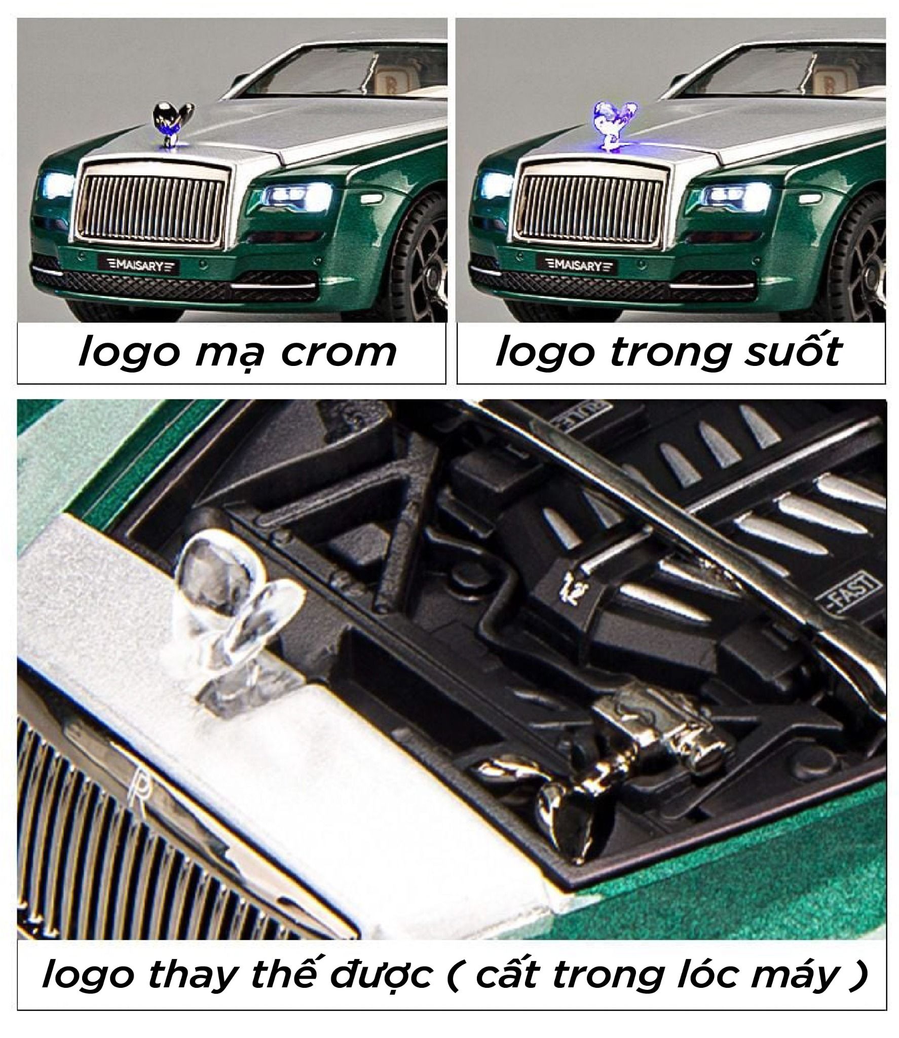  Mô hình xe Rolls Royce Mansory full open tỉ lệ 1:22 OT350 Alloy Model 