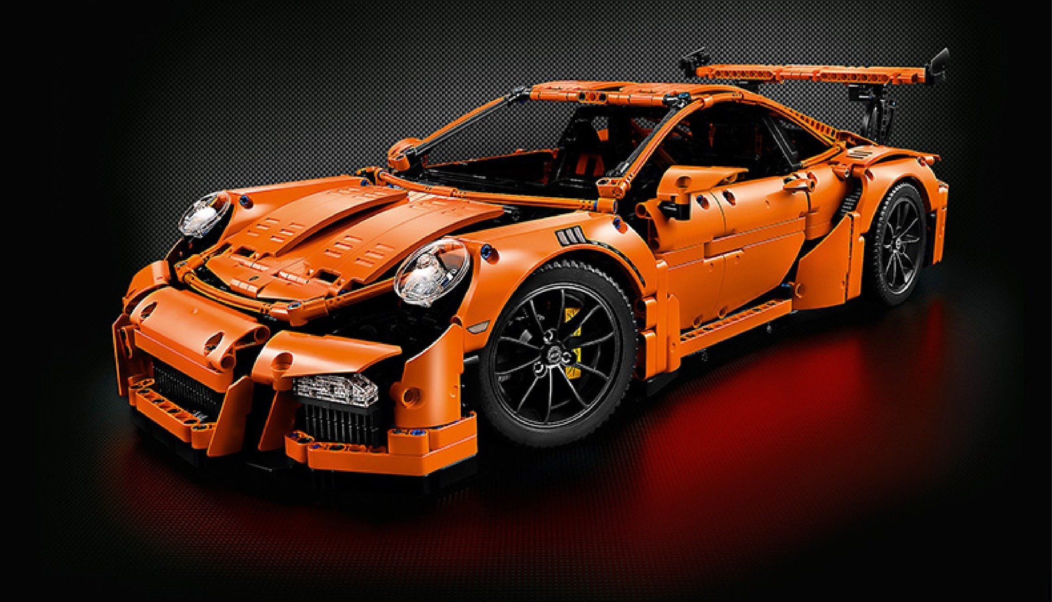  Mô hình xe ô tô lắp ghép Porsche 911 Gt3 RS Orange 2758 pcs tỉ lệ 1:8 LG024 