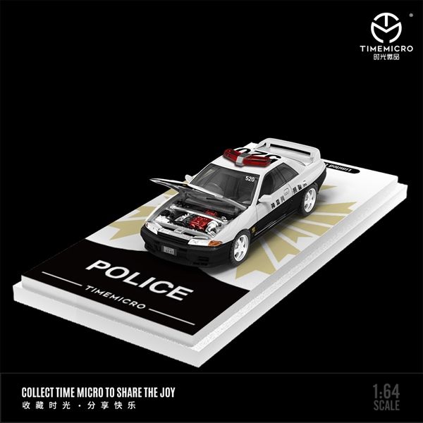  Mô hình xe Nissan GTR R32 Police Japan Limited 499 PCS tỉ lệ 1:64 TM644128 