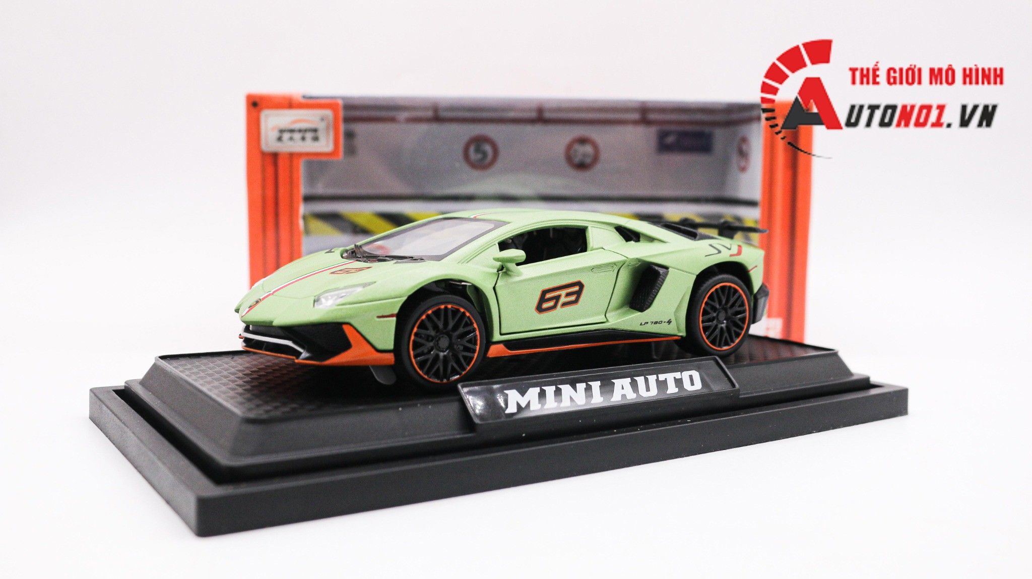  Mô hình xe Lamborghini Aventador LP780-4 SVJ tỉ lệ 1:32 Miniauto OT307 