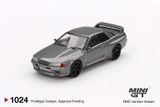  Mô hình xe Nissan Skyline GT-R (NISMO BNR32 CRS Version) Dark Metal Gray bản Card tỉ lệ 1:64 MiniGT MGT001024 