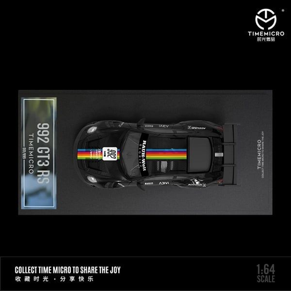  Mô hình xe Porsche 992 GT3 RS Black Apple tỉ lệ 1:64 Time Micro TM644610 