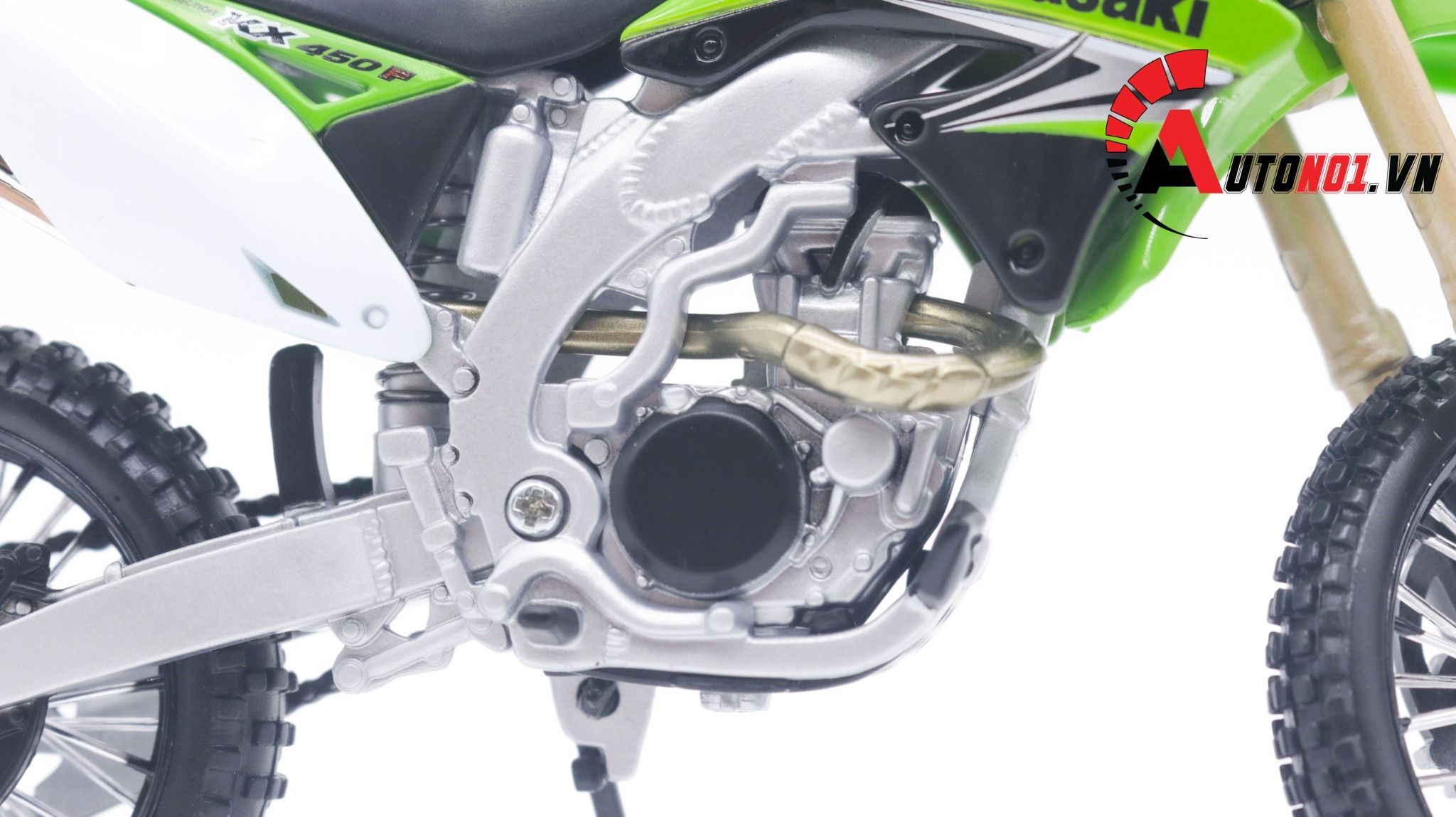  Mô hình xe cào cào Kawasaki KX450F green tỉ lệ 1:12 Maisto 1499 