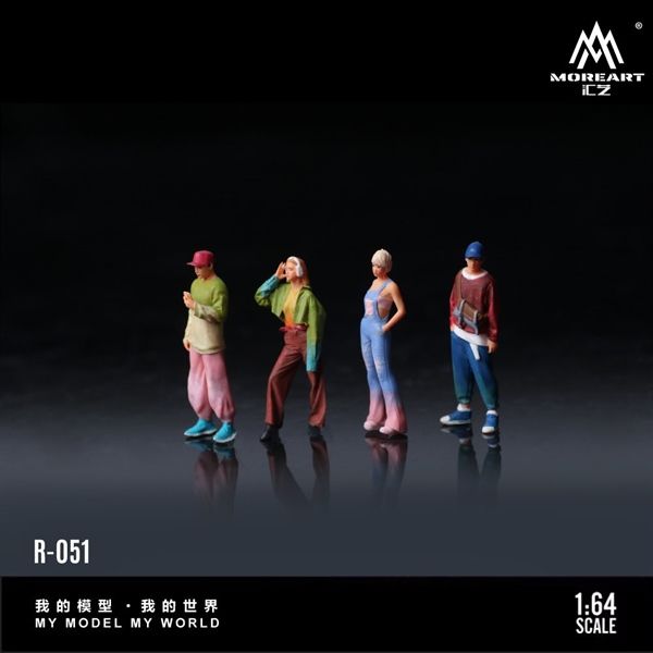 Mô hình nhân vật set figure 4 người Trendy Male and Female tỉ lệ 1:64 More Art MO223051 