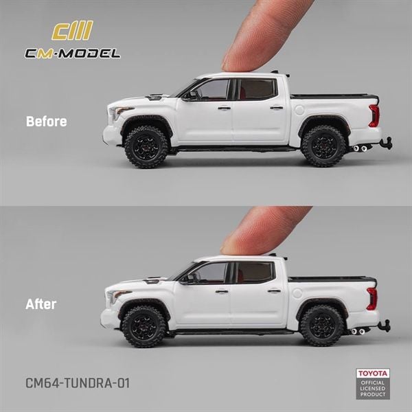  Mô hình xe Toyota Tundra white mở được nắp thùng tỉ lệ 1:64 CM model CM64-TUNDRA-01 
