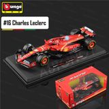  Mô hình xe đua F1 Ferrari Formular SF-24 có đế + figure tỉ lệ 1:18 Bburago 18-16815 OT18003 