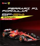  Mô hình xe đua F1 Ferrari Formular SF-24 có đế + figure tỉ lệ 1:18 Bburago 18-16815 OT18003 