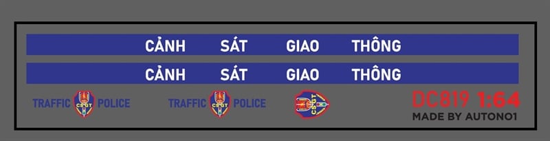  Decal UV CSGT cho mô hình ô tô tỉ lệ 1:64 Autono1 DC819 