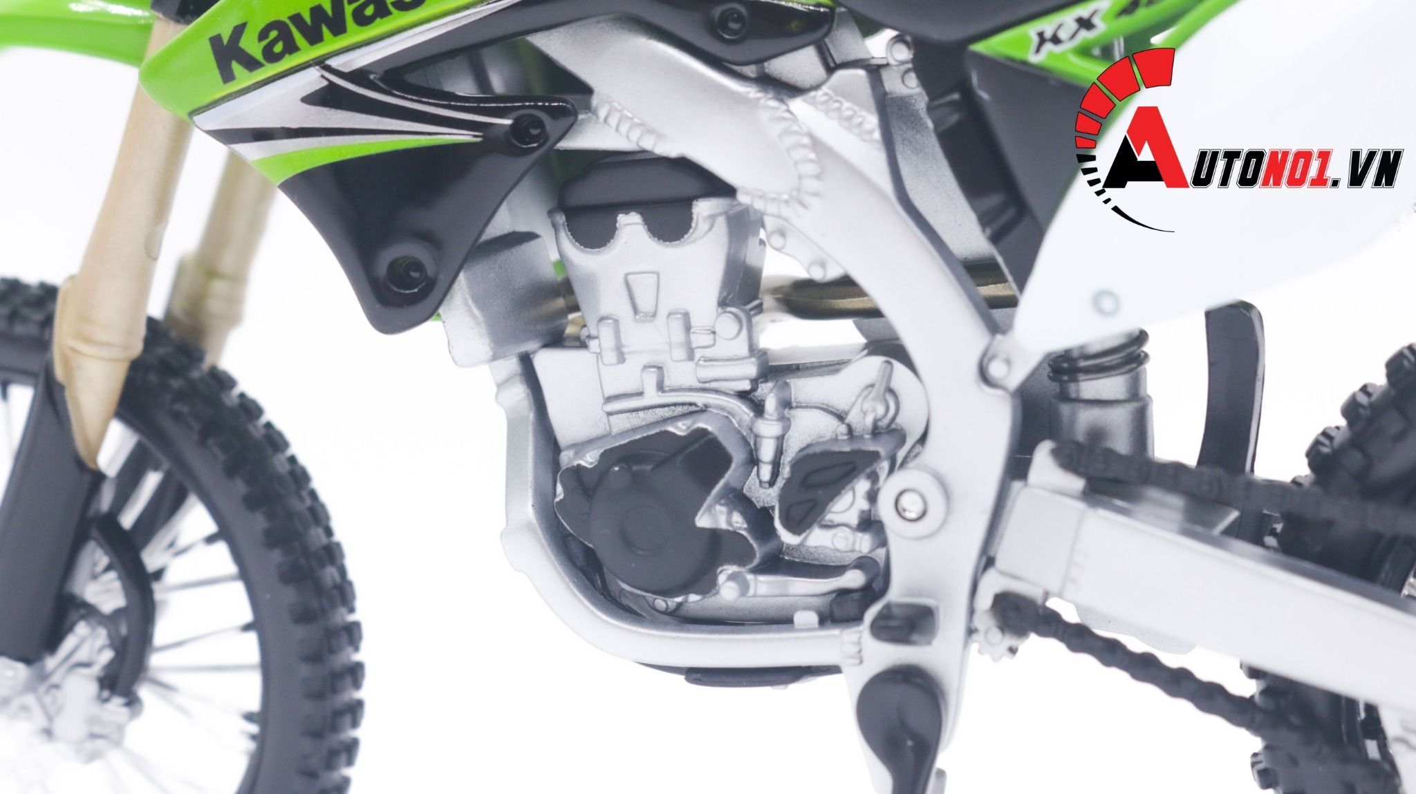  Mô hình xe cào cào Kawasaki KX450F green tỉ lệ 1:12 Maisto 1499 