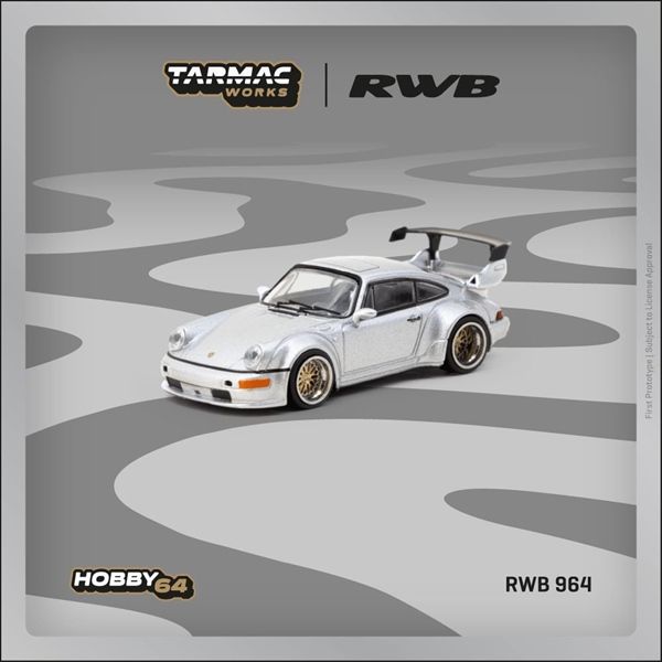  Mô hình xe Porsche Rauh Welt RWB 964 -Silver tỉ lệ 1:64 Tarmac Work T64-037-SL 