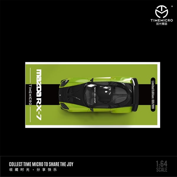  Mô hình xe Mazda RX-7 Veilside Black Green tỉ lệ 1:64 Time Micro TM645811 