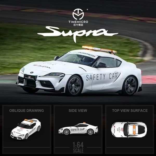  Mô hình xe Toyota Supra A90-Safety Car White tỉ lệ 1:64 Time Micro TM647412 