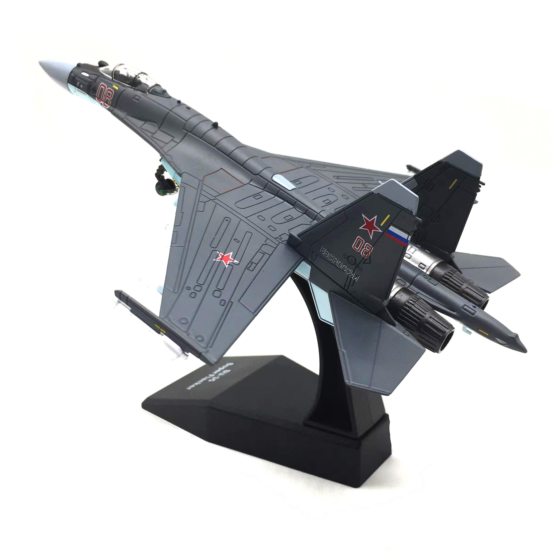  Mô hình máy bay chiến đấu Russia Su-35 BBC POCCNN No.08 Dark gray tỉ lệ 1:100 Ns models MBQS021 