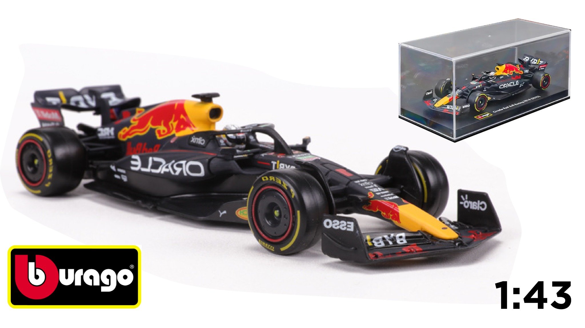  Mô hình xe đua F1 Formula Honda Red bull RB18 2022 hộp mica có figure tỉ lệ 1:43 Bburago OT326 