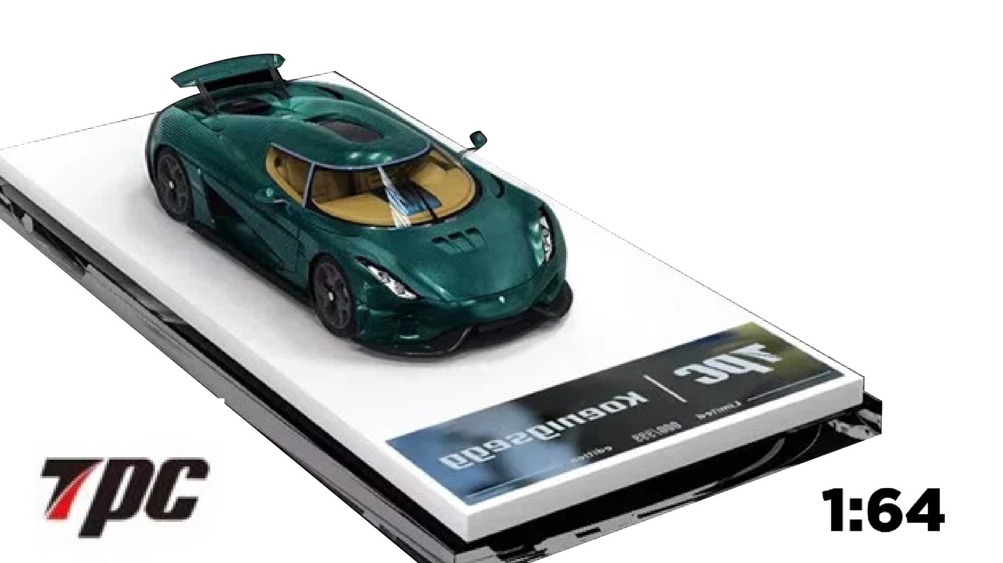  Mô hình xe Koenigsegg Regera limited edition 999pcs Green Carbon Ghost 1:64 TPC Models TPC644901 