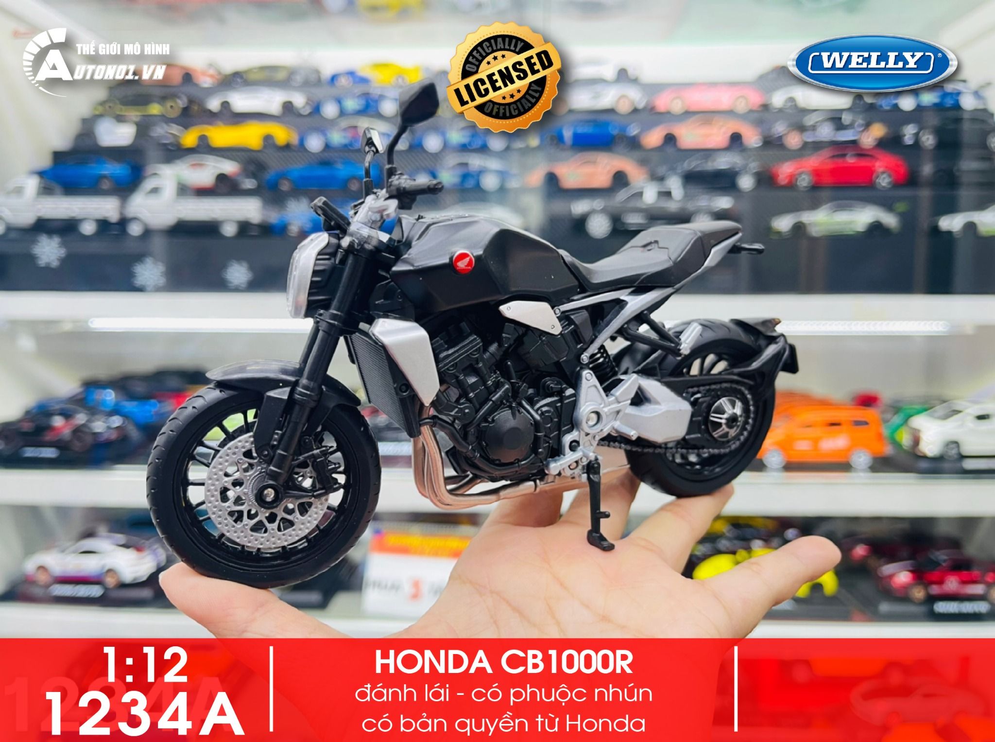  Mô hình xe Honda CB1000R 1:12 Welly 1234 