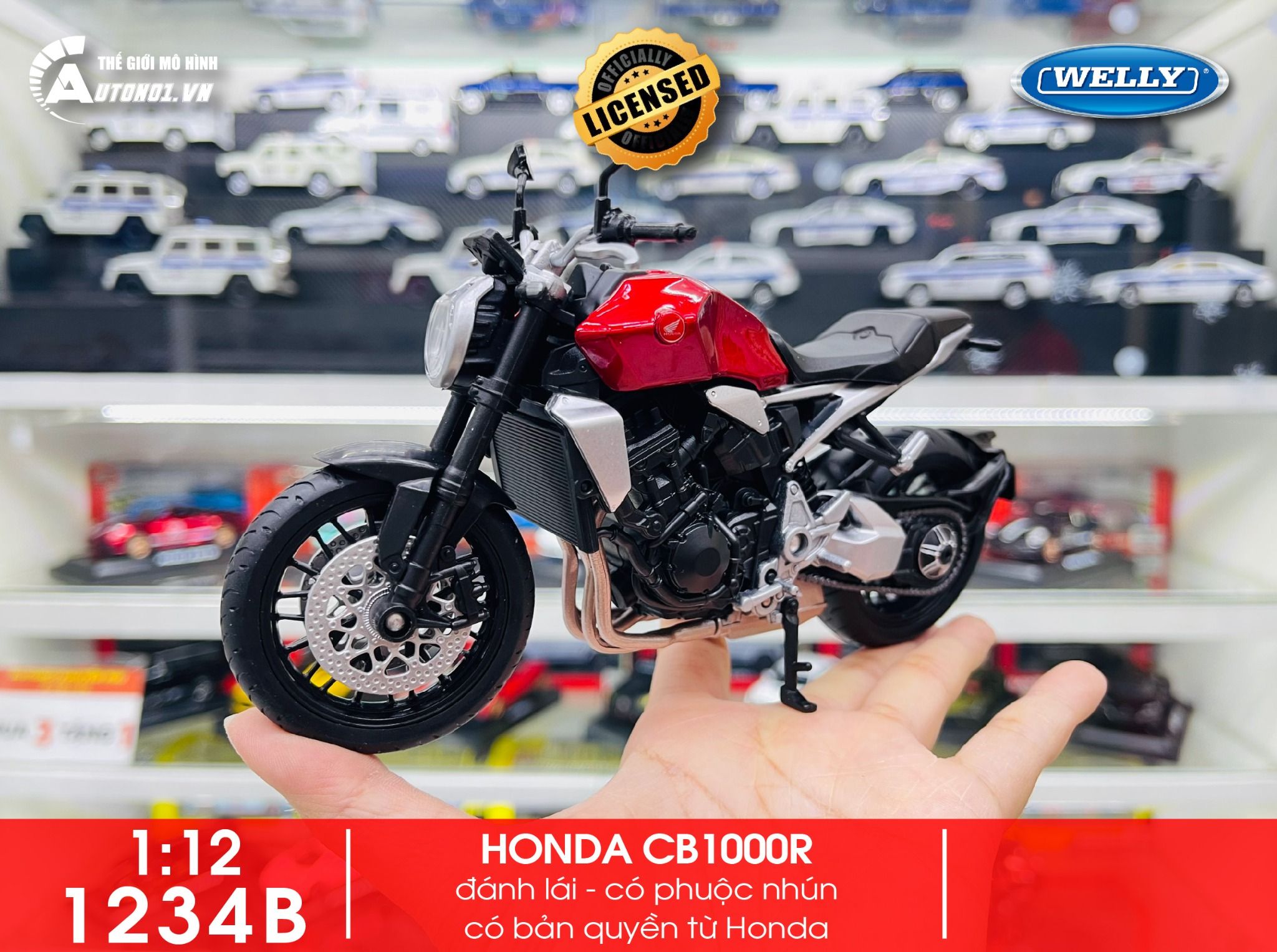  Mô hình xe Honda CB1000R 1:12 Welly 1234 