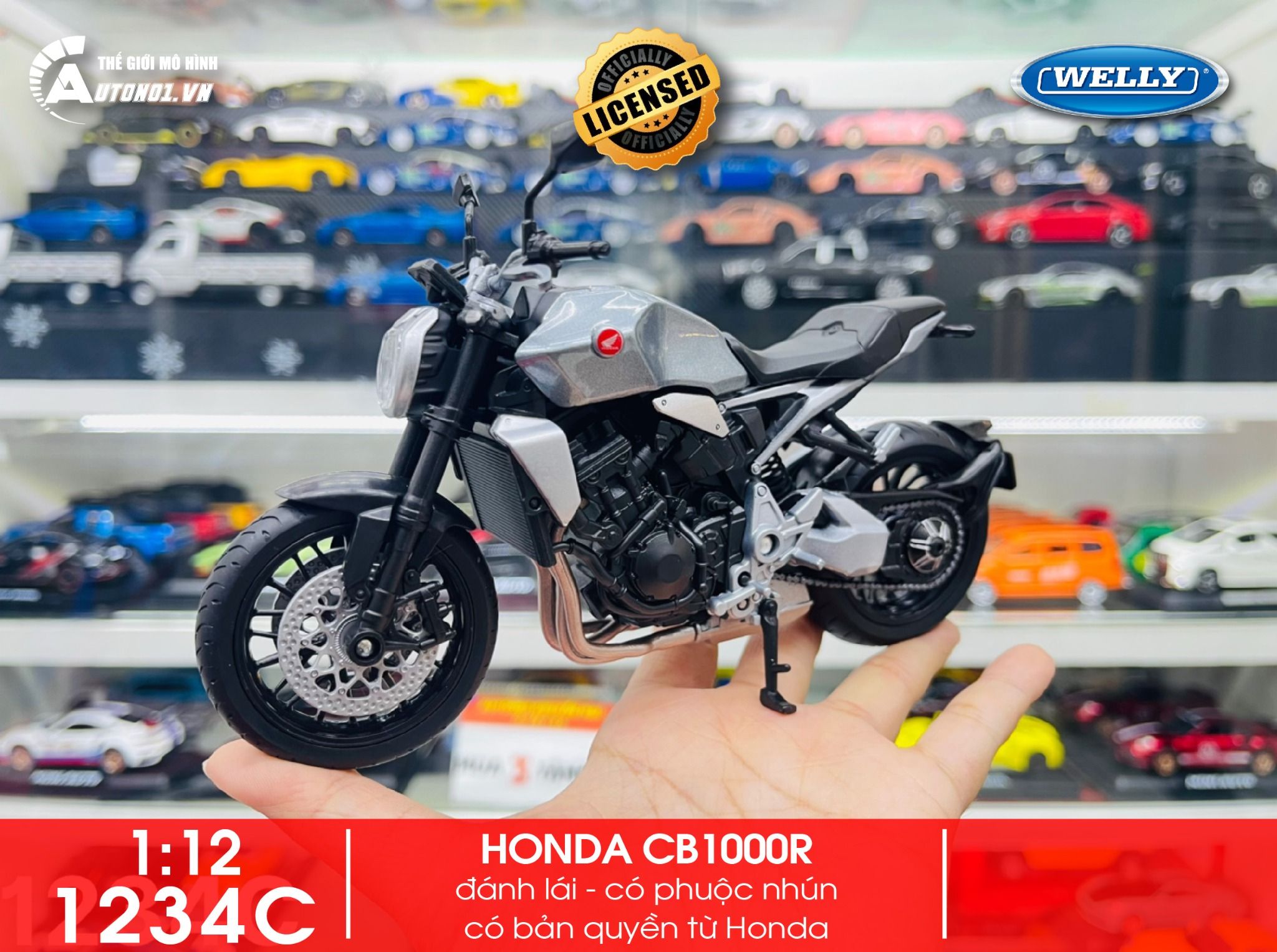  Mô hình xe Honda CB1000R 1:12 Welly 1234 