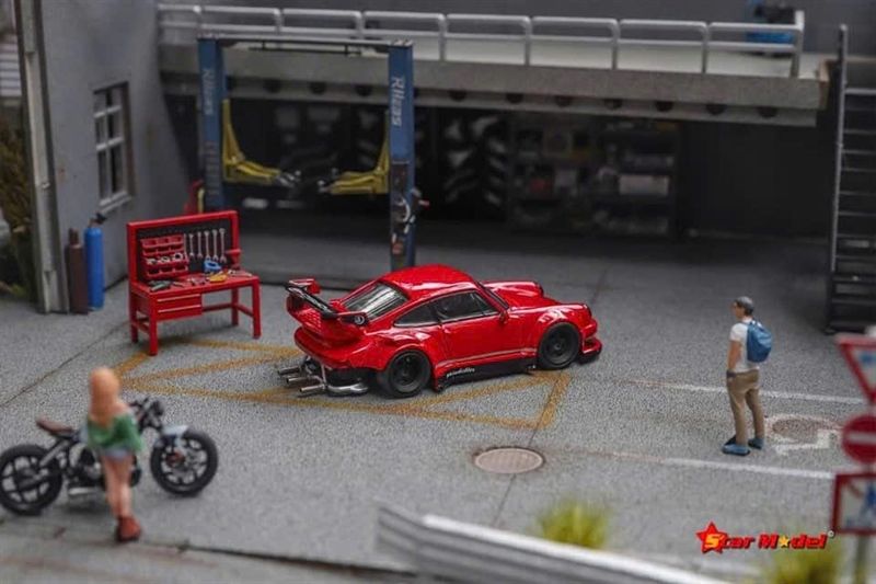  Mô hình xe RWB 964 GT Wing with Exhaust Pipe Details tỉ lệ 1:64 Star Model OT64415 