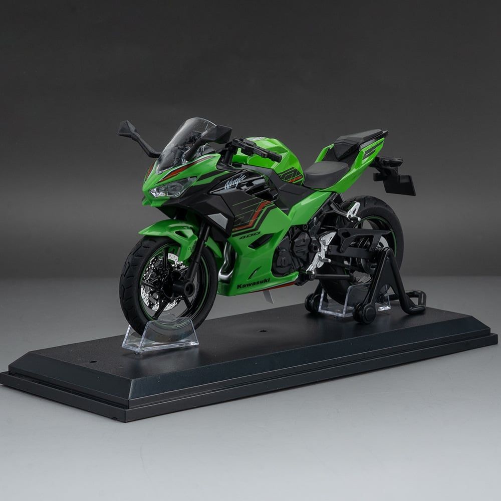  Mô hình xe Kawasaki Ninja 400 có đế tỉ lệ 1:12 Huayi Alloy MT060 