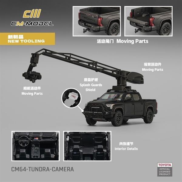  Mô hình xe Toyota Tundra camera pick up tỉ lệ 1:64 CM model CM64-TUNDRA-CAMERA 