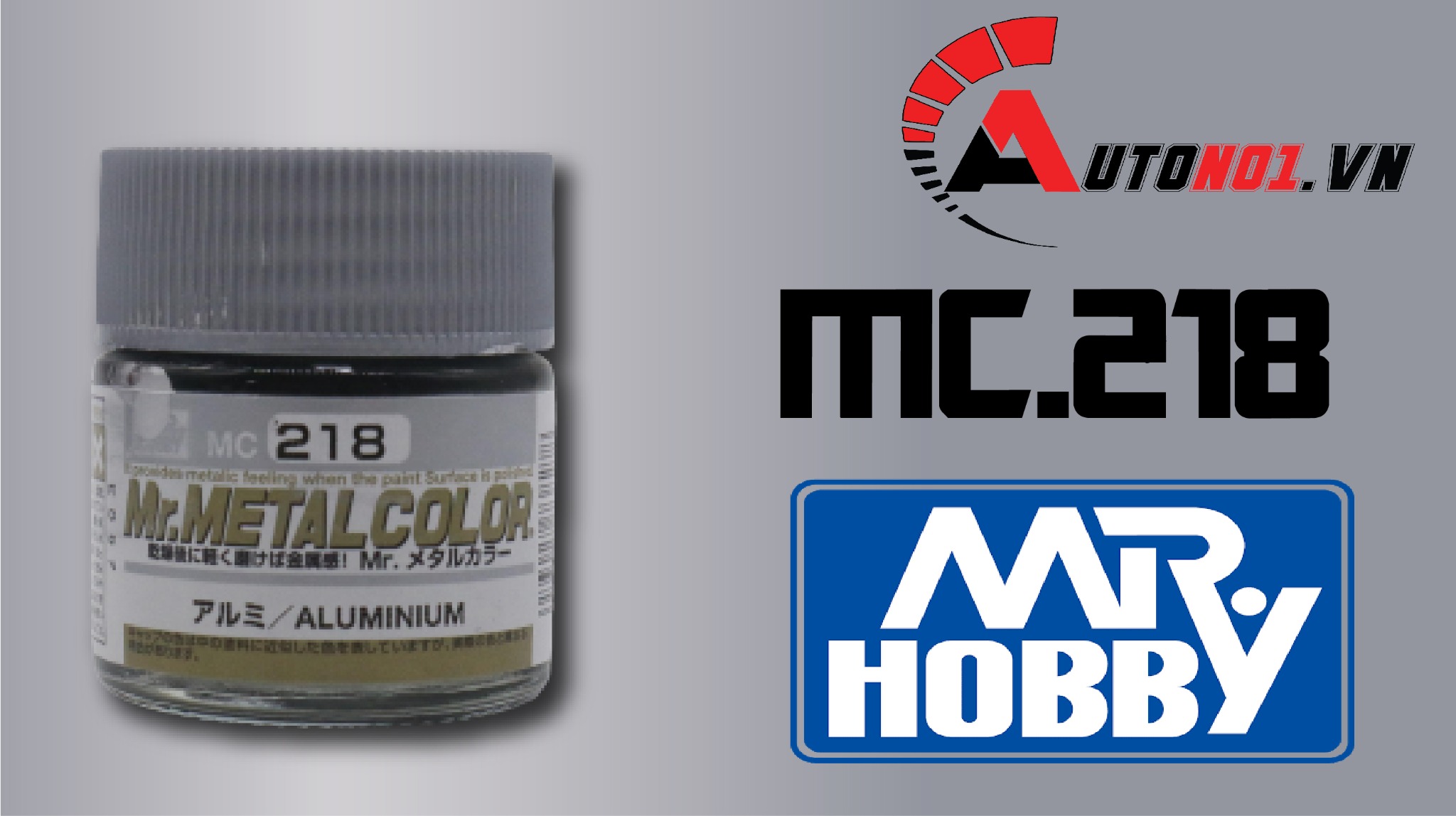  Lacquer mc218 alluminum metal sơn mô hình màu kim loại bạc chorme 10ml Mr.Hobby MC218 