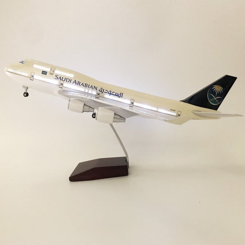  Mô hình máy bay Saudi Arabia Boeing B747-400 Ả Rập 47cm 1:150 có đèn led tự động theo tiếng vỗ tay hoặc chạm MB47018 