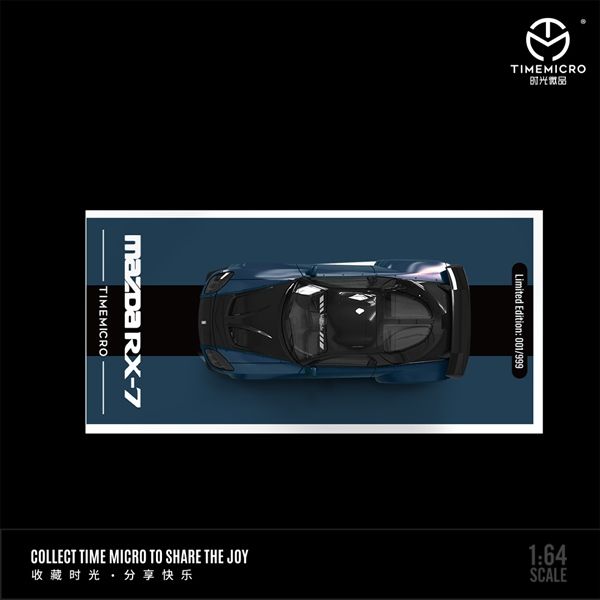  Mô hình xe Mazda RX-7 Veilside Black Blue tỉ lệ 1:64 Time Micro TM645812 