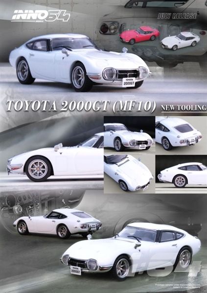  Mô hình xe Toyota 2000GT Pagasus White tỉ lệ 1:64 INNO64 MODELS 