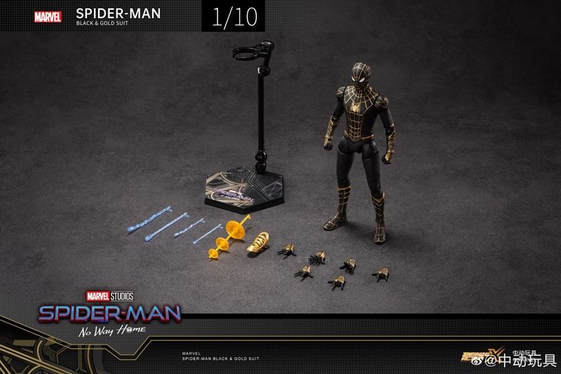  Mô hình nhân vật Marvel người nhện Spider man black suit SHF No way home tỉ lệ 1:10 18CM ZD Toys FG267 