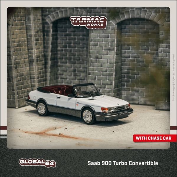  Mô hình xe Saab 900 Turbo Convertible White tỉ lệ 1:64 Tarmac Works T64G-067-WH 