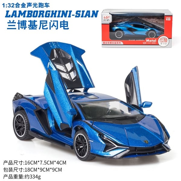  Mô hình xe Lamborghini Sian FKP full open - đèn nhạc tỉ lệ 1:32 Double Horses OT32049 