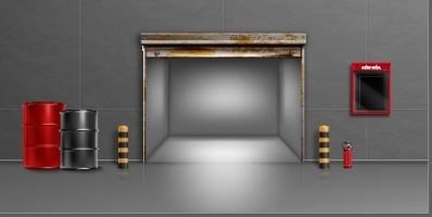  Diorama trưng bày 1 mặt background Nhà kho gray dành cho mô hình DR022 