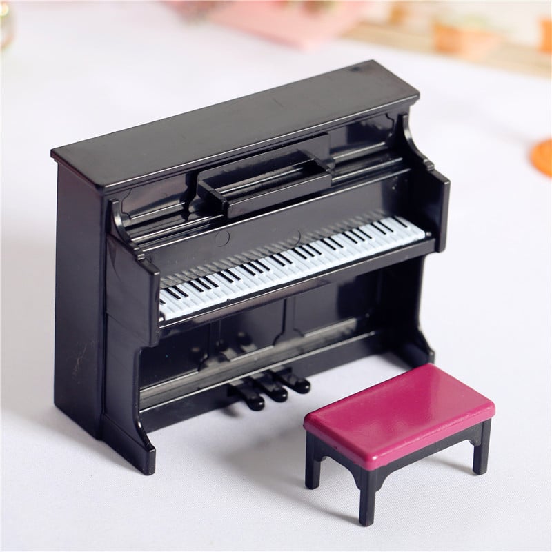 Phụ kiện Decor Mô hình Bộ đàn Piano, kèm ghế và bản phổ nhạc DE064 