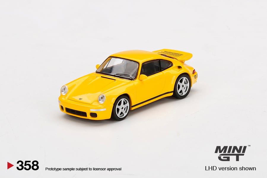  Mô hình xe Porsche RUF CTR Anniversary Blossom Yellow tỉ lệ 1:64 MiniGT 