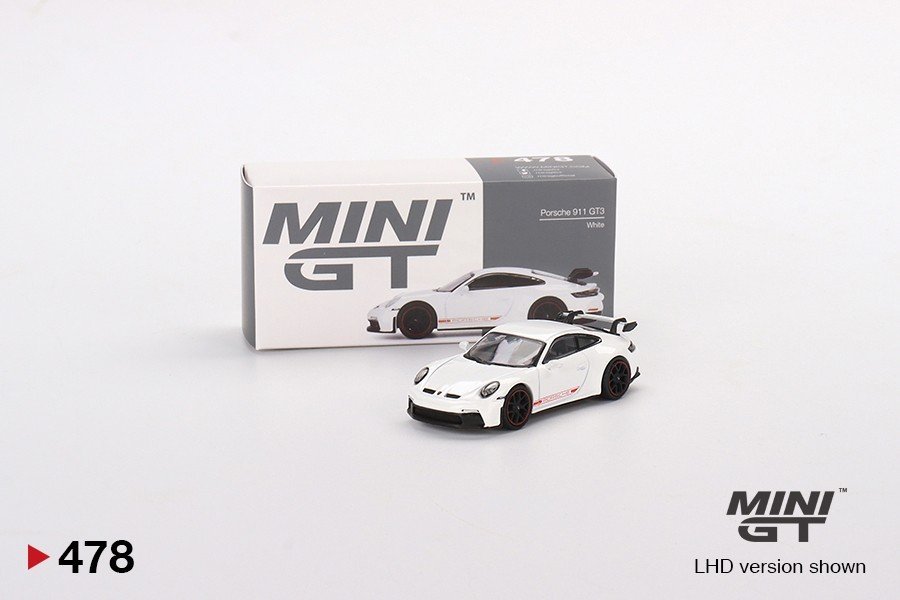  Mô hình xe Porsche 911 (992) GT3 White tỉ lệ 1:64 MiniGT - XE LỖI 