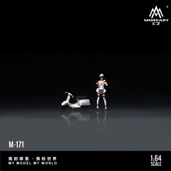  Mô hình nhân vật figure nữ White Scooter Motorcycle Maid tỉ lệ 1:64 More Art MO222171 