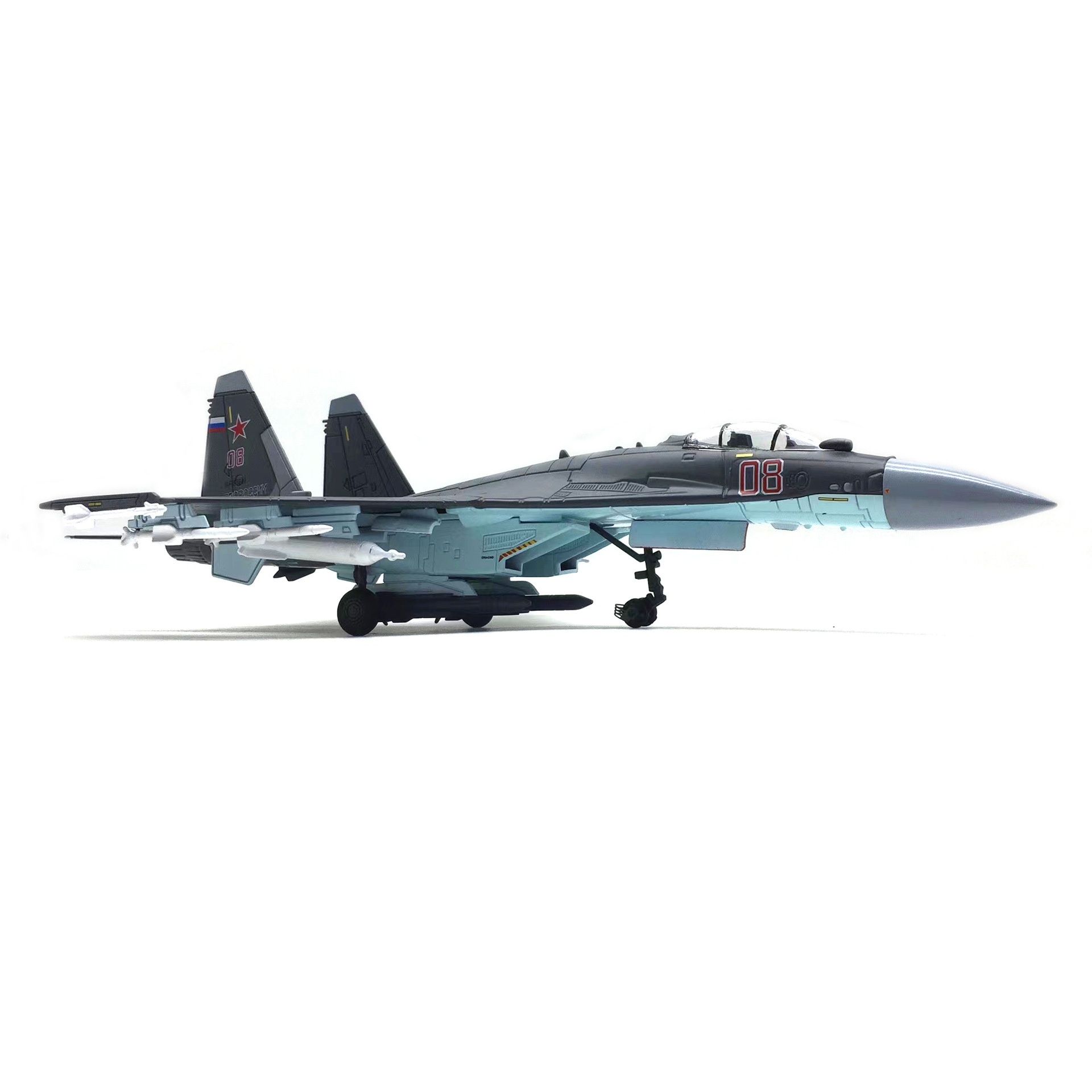  Mô hình máy bay chiến đấu Russia Su-35 BBC POCCNN No.08 Dark gray tỉ lệ 1:100 Ns models MBQS021 
