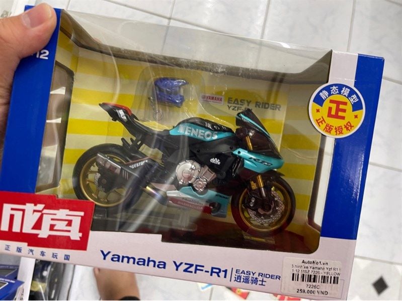  Mô hình xe độ Yamaha R1m Petronas race độ pô Akrapovic 1:12 Autono1 MSZ D028M 