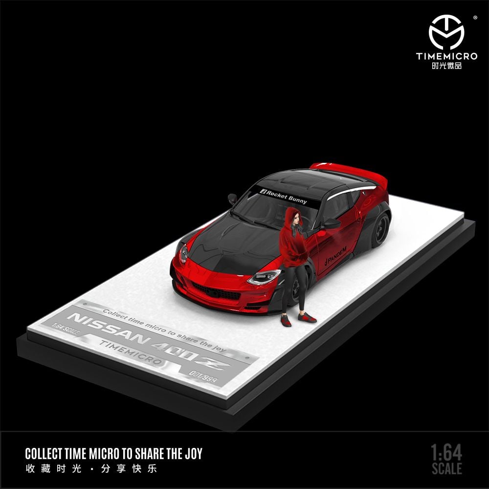  Mô hình xe Nissan 400Z metallic red limited edition 999pcs tỉ lệ 1:64 Time micro TM649110 