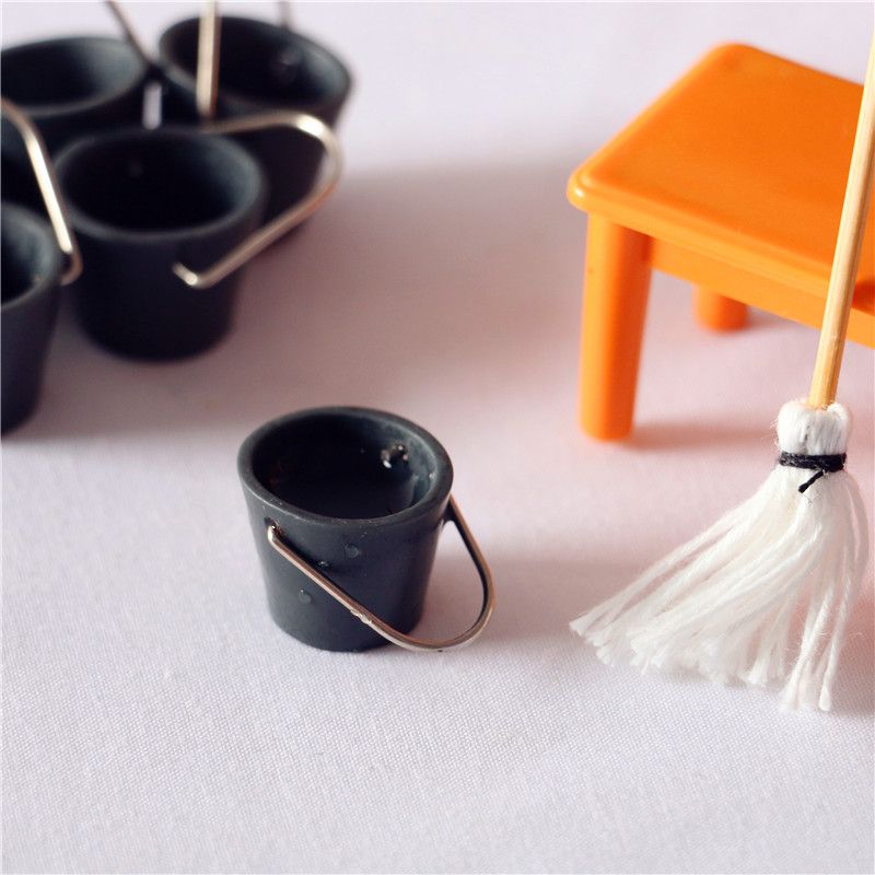 Phụ kiện decor mô hình Bộ Xô Cây Lau Nhà DE044