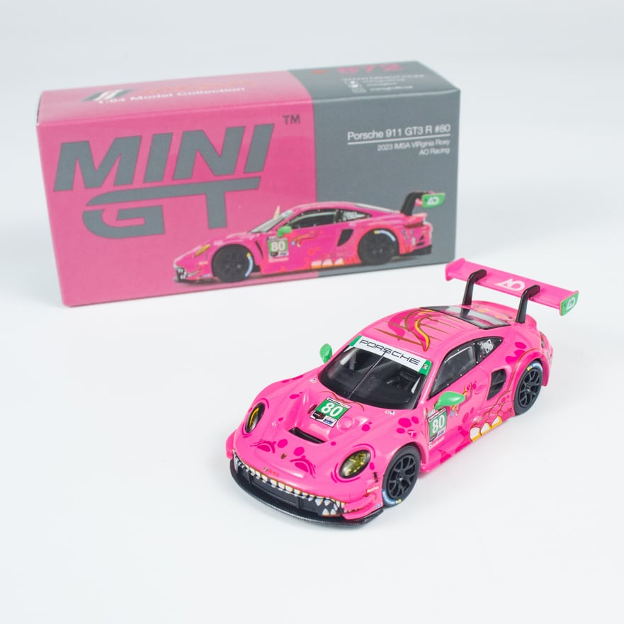  Mô hình xe Porsche 911 GT3 R #80 AO Racing 2023 IMSA VIRginia Roxy tỉ lệ 1:64 MiniGT MGT00872 