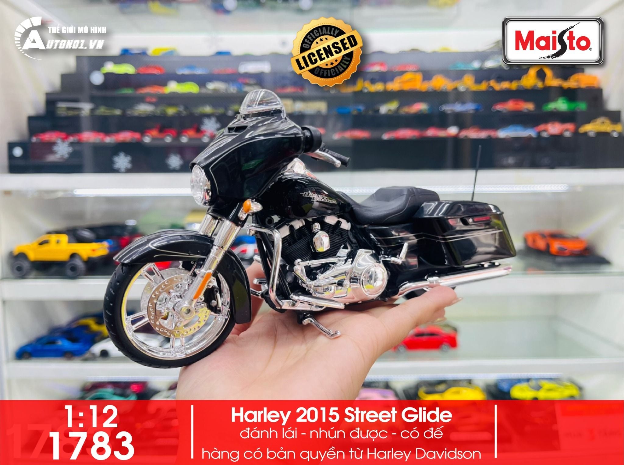  Mô hình xe Harley Davidson 2015 street glide special black 1:12 Maisto 1783 